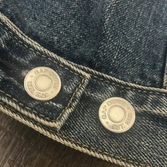 GAP Denim Jacket Women’s Small Petite Medium Wash Classic Button Front - Picture 7 of 7
